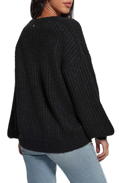 Shop Guess Nara Rib Sweater In Jet Black