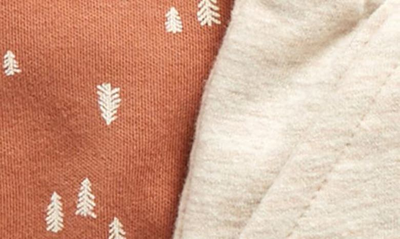 Shop Nordstrom Long Sleeve Bodysuit & Sweatpants Set In Brown Russet Trees- Beige