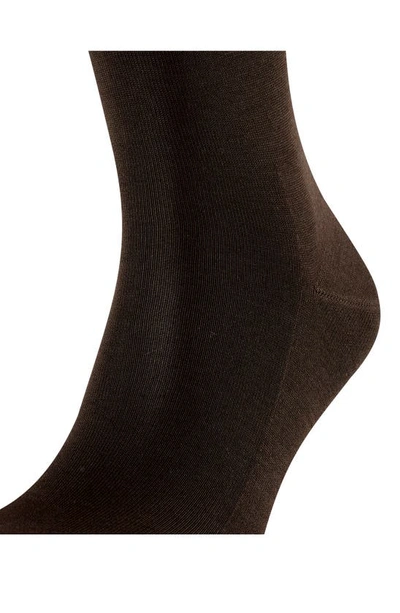 Shop Falke Tiago Cotton Dress Socks In Brown