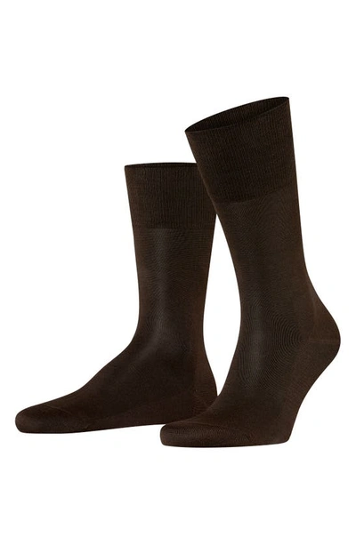Shop Falke Tiago Cotton Dress Socks In Brown