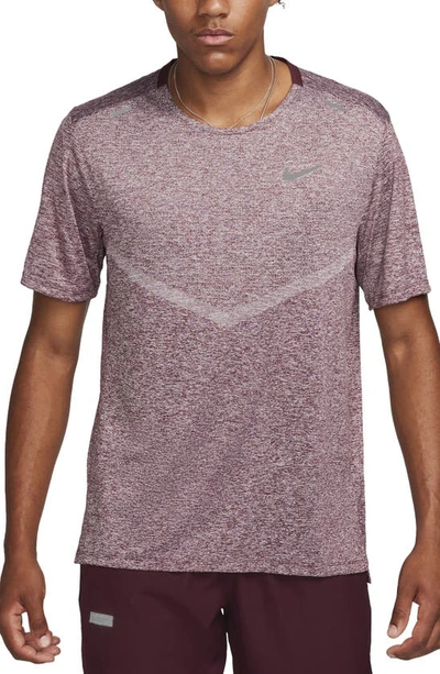 Shop Nike Dri-fit 365 Running T-shirt In Night Maroon/ Heather