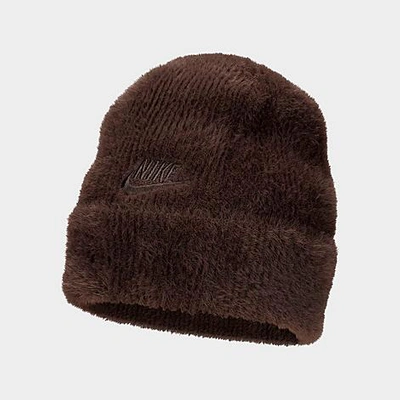 Shop Nike Peak Plush Beanie In Baroque Brown/baroque Brown