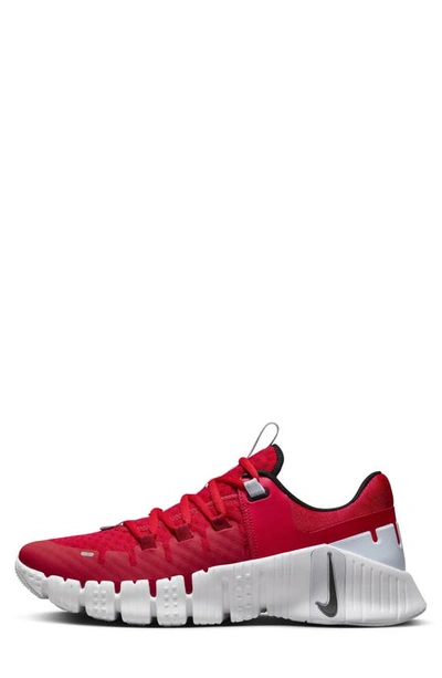Nike Free Metcon 5 Training Shoe In Red/ White/ Grey/ Black