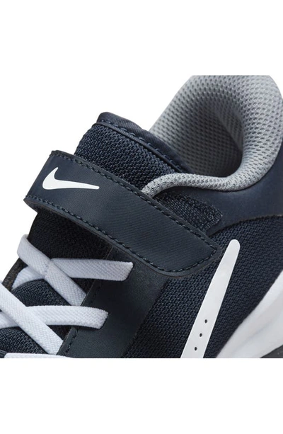 Shop Nike Kids' Omni Multi-court Sneaker In Dark Obsidian/ White/ Grey