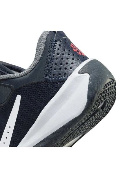 Shop Nike Kids' Omni Multi-court Sneaker In Dark Obsidian/ White/ Grey