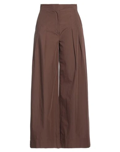 Shop Antonelli Woman Pants Dark Brown Size 2 Cotton