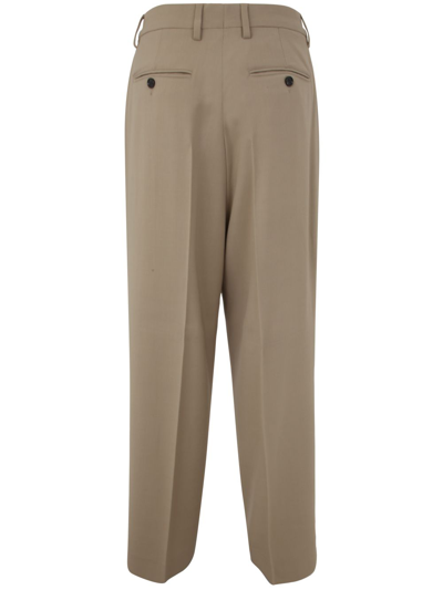 Shop Ami Alexandre Mattiussi Straight Fit Trousers In Brown