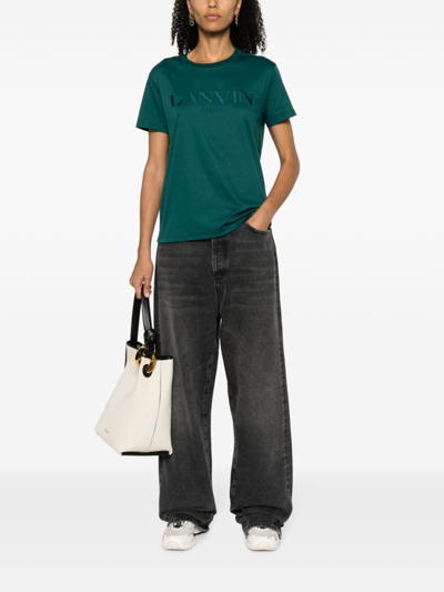Shop Lanvin Embroidered Regular T In Green
