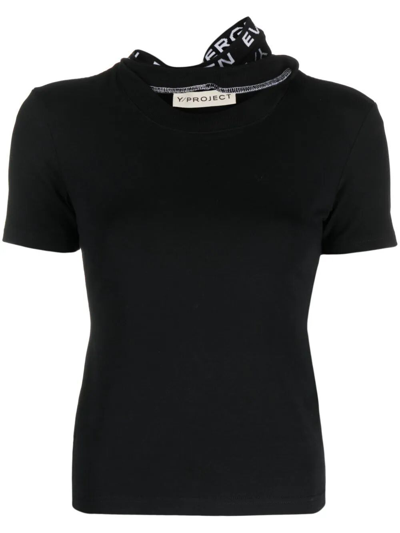 Shop Y/project Evergreen Triple Collar Fitted T In Black