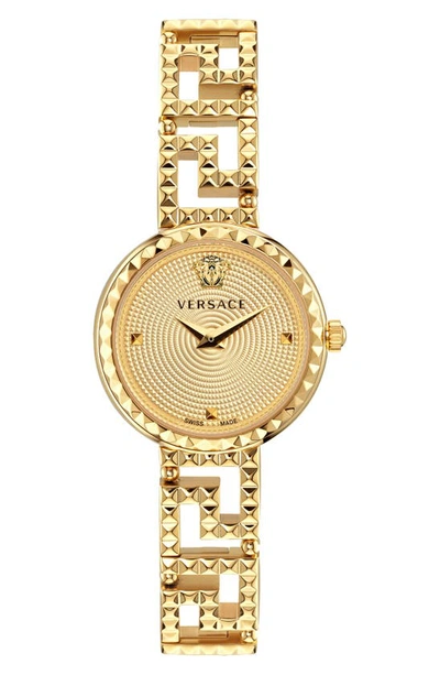 Shop Versace Greca Goddess Bracelet Watch, 28mm In Ip Yellow Gold