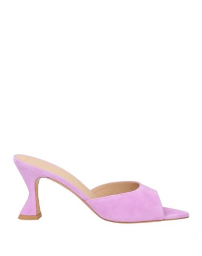 Shop Deimille Woman Sandals Lilac Size 8 Soft Leather In Purple