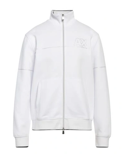 Shop Armani Exchange Man Sweatshirt White Size Xs Cotton, Polyester, Elastane
