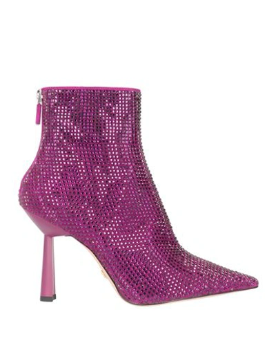 Shop Lola Cruz Woman Ankle Boots Deep Purple Size 6 Soft Leather