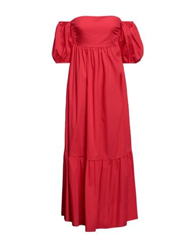 Shop Vicolo Woman Midi Dress Red Size M Cotton