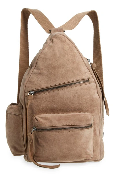 Shop Free People Oxford Suede Sling Bag In Mushroom