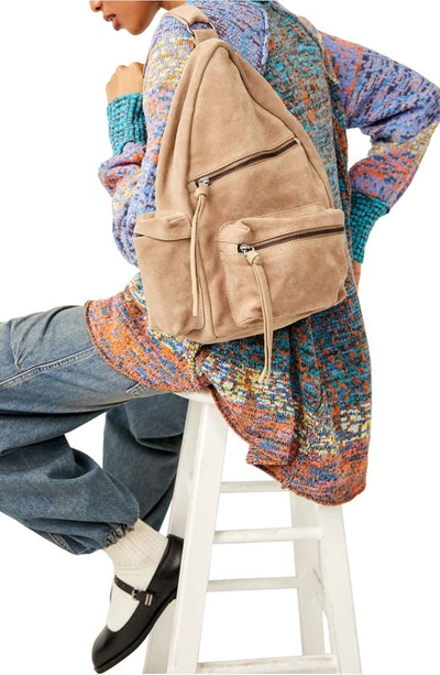 Free People Oxford Suede Sling Bag In Mushroom