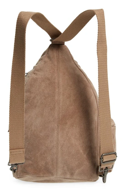 Shop Free People Oxford Suede Sling Bag In Mushroom