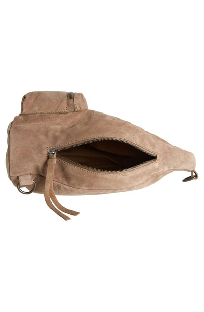 Shop Free People Oxford Suede Sling Bag In Mushroom