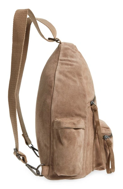 Free People Oxford Suede Sling Bag In Mushroom