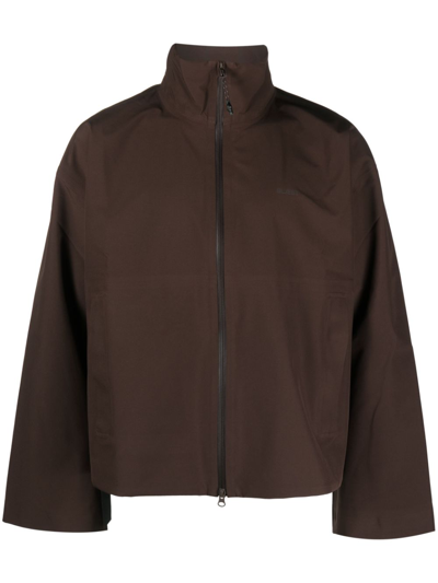 Shop Blaest Sula Funnel Neck Jacket - Men's - Recycled Polyester/thermoplastic Polyurethane (tpu) In Brown
