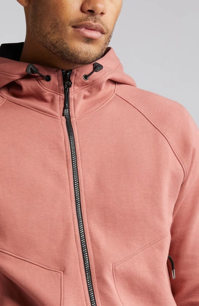 Shop Zella Powertek Full Zip Hoodie In Pink Taffy