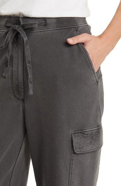 Shop Treasure & Bond Drawstring Waist Cotton Blend Cargo Sweatpants In Black