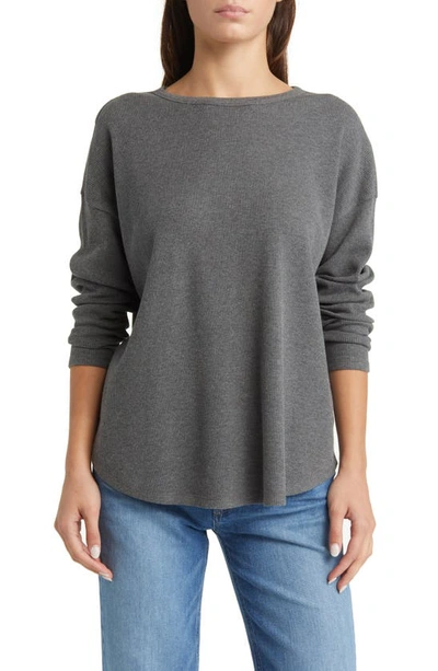 TREASURE & BOND TREASURE & BOND OVERSIZE ORGANIC COTTON BLEND THERMAL KNIT TOP 