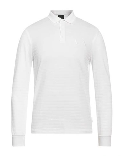 Shop Armani Exchange Man Polo Shirt White Size S Cotton, Elastane, Polyester