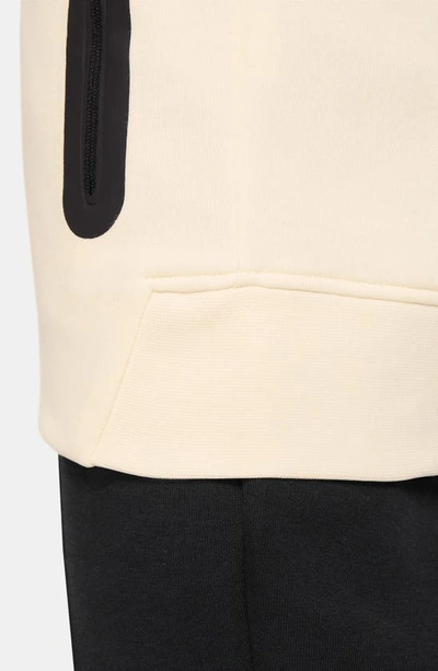 Shop Nike Kids' Tech Fleece Full Zip Hoodie In Coconut Milk/ Black/ Black