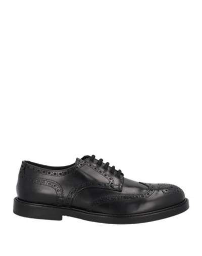Shop Giovanni Conti Man Lace-up Shoes Black Size 7 Soft Leather
