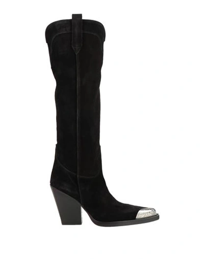 Paris Texas Woman Knee Boots Black Size 10 Calfskin In Black