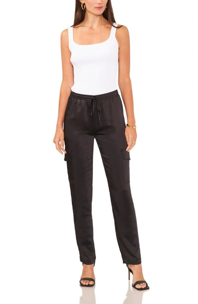 Shop Vince Camuto Drawstring Cargo Pants In Rich Black