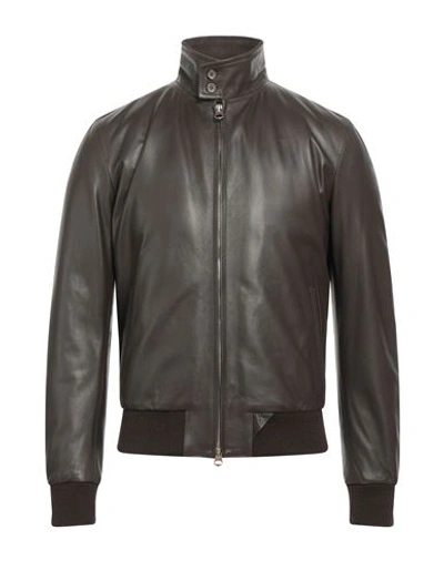 Shop Stewart Man Jacket Dark Brown Size Xxl Soft Leather