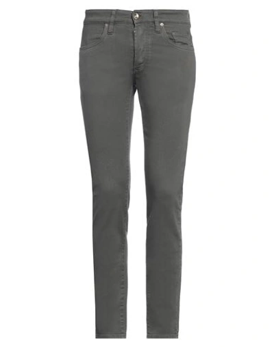 Shop Siviglia Man Pants Lead Size 29 Cotton, Elastane In Grey