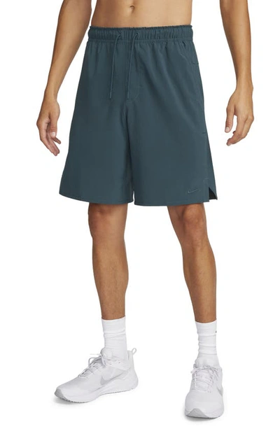 Nike Men's Unlimited Dri-fit 9" Unlined Versatile Shorts In Deep Jungle/ Deep Jungle