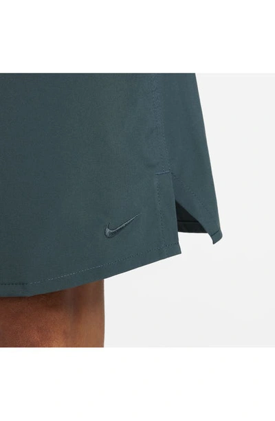 Shop Nike Dri-fit Unlimited Training Shorts In Deep Jungle/ Deep Jungle