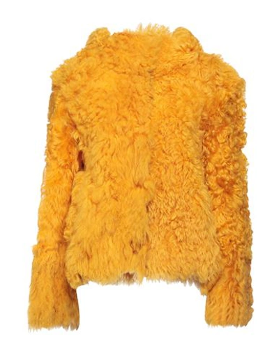 Shop Dfour Woman Jacket Yellow Size S Shearling