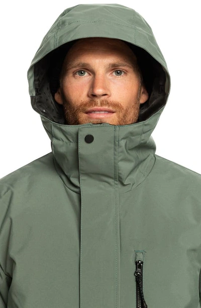 Shop Quiksilver Mission Solid Waterproof Jacket In Laurel Wreath