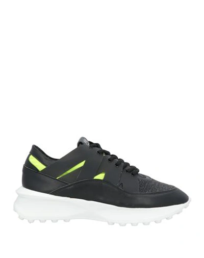 Shop Asensyo Man Sneakers Black Size 7 Soft Leather, Textile Fibers