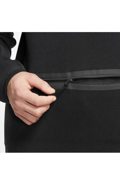 Shop Nike Tech Fleece Half Zip Pullover In Black/ Black