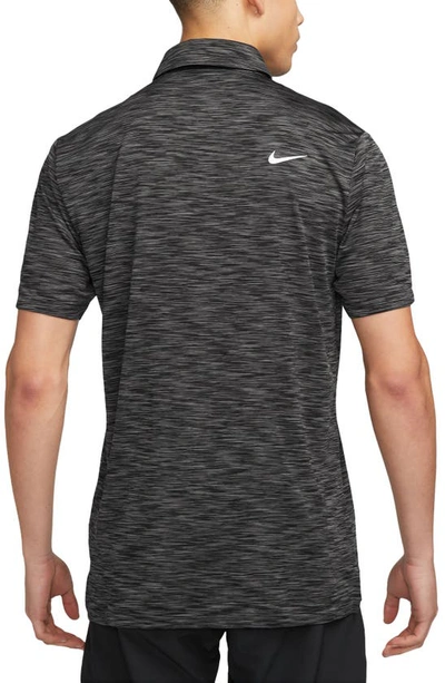 Shop Nike Dri-fit Tour Space Dye Performance Golf Polo In Black/ Iron Grey/ White