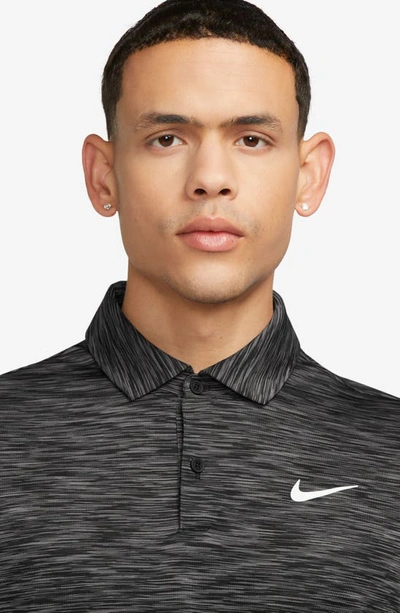 Shop Nike Dri-fit Tour Space Dye Performance Golf Polo In Black/ Iron Grey/ White