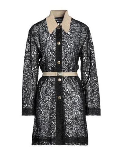 Shop Boutique Moschino Woman Overcoat Black Size 8 Polyester, Acetate, Polyamide, Elastane