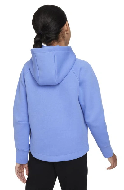Shop Nike Kids' Tech Fleece Full Zip Hoodie In Polar/ Black