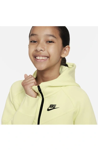 Shop Nike Kids' Tech Fleece Full Zip Hoodie In Luminous Green/ Black