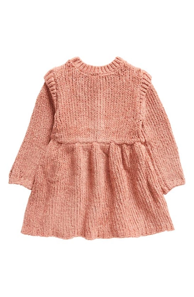 Shop Nordstrom Cozy Sparkle Long Sleeve Knit Dress In Pink Brick