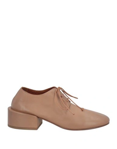 Shop Marsèll Woman Lace-up Shoes Light Brown Size 8 Calfskin In Beige