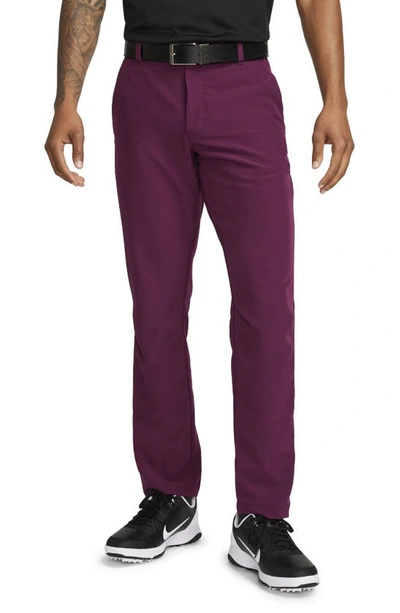 Shop Nike Dri-fit Vapor Slim Fit Golf Pants In Bordeaux/ Black