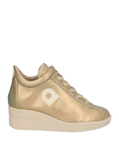 Shop Agile By Rucoline Woman Sneakers Camel Size 4 Textile Fibers In Beige