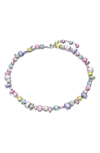 Swarovski Silver-tone Crystal Mixed Cut Collar Necklace, 14" + 1-3/4" Extender In Multicolored